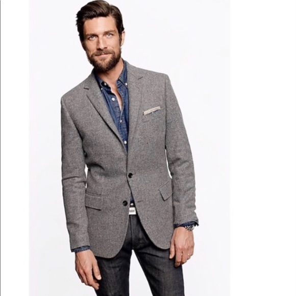 J. Crew Other - J.crew Ludlow Moon Gray Elbow Patch Sport Coat